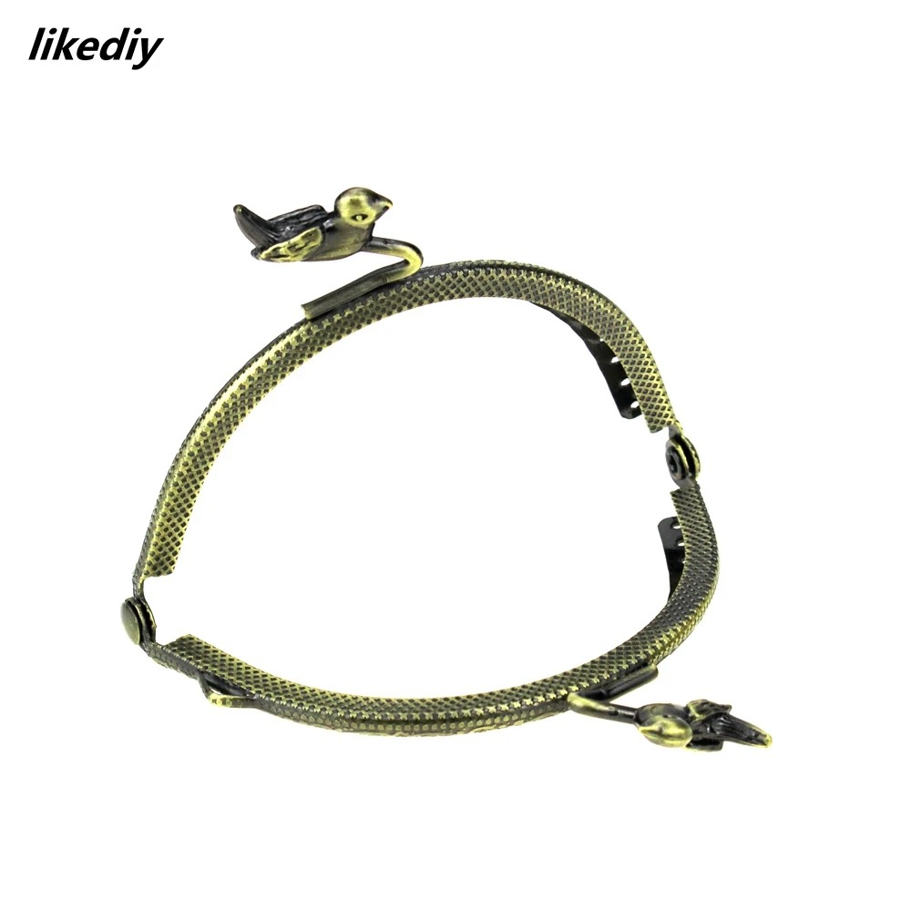 1 Piece 8.5 CM Bird Bead Antique Bronze Metal Purse Frame Kiss Clasp DIY Bag Accessory