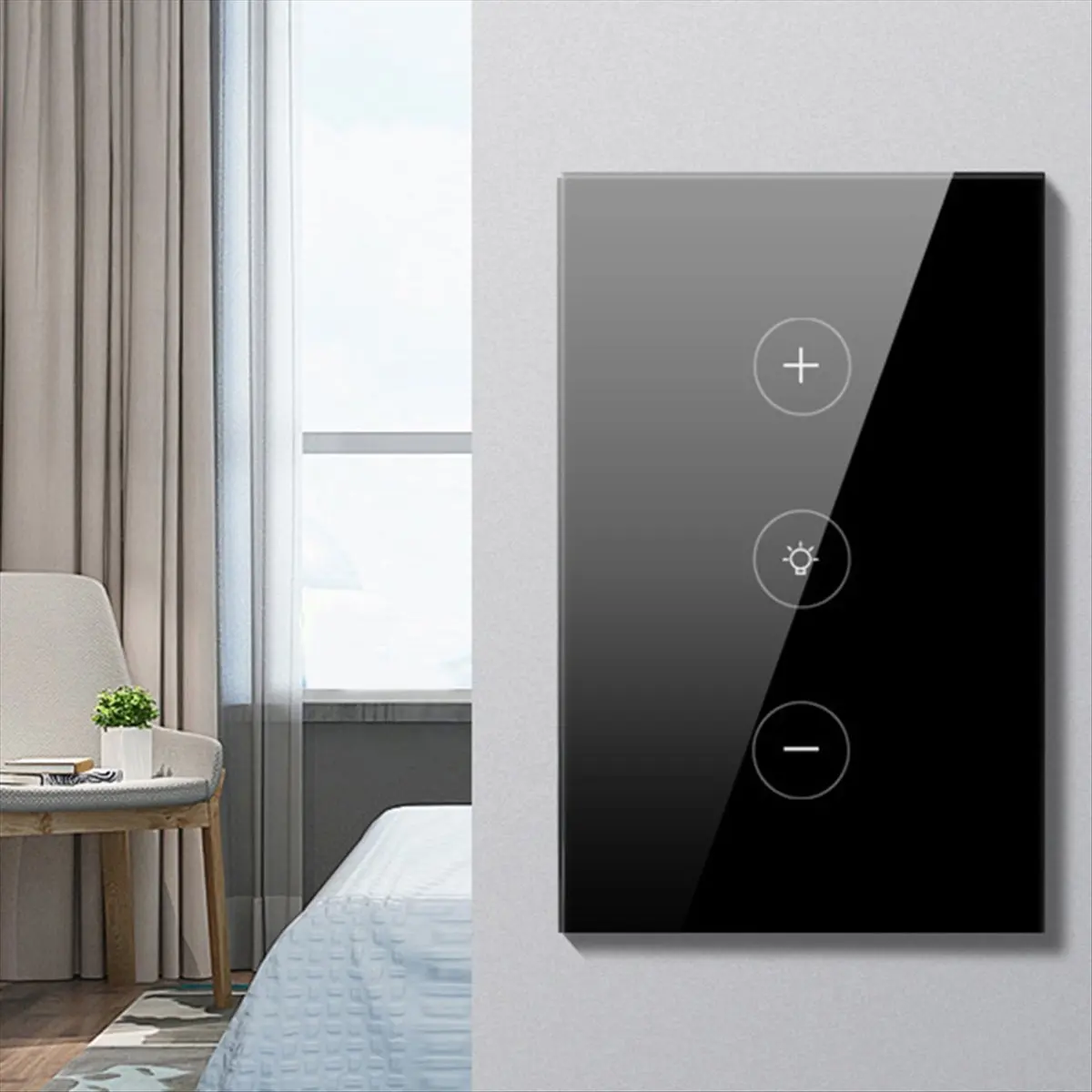 AT42 US Standard Smart WiFi Life LED Dimmer Switch Wireless Touch Dimming Wall Switch Works with Home