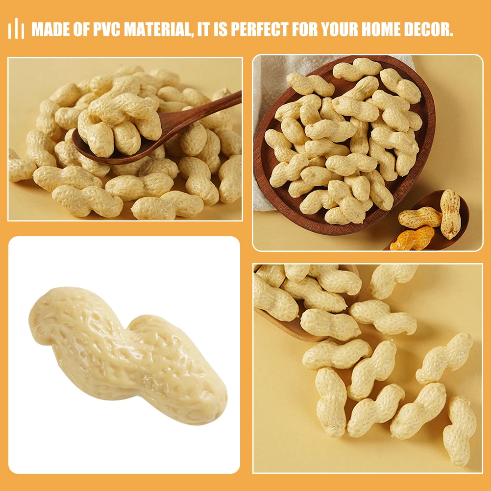 

6Pcs Realistic Artificial Peanut Decor Fake Peanut Models Simulation Ornamental Display Kitchen Nut Shop