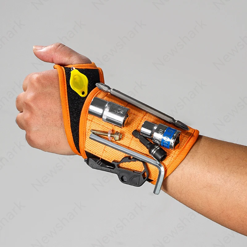 Magnetic Wristband with Light, used for Fixing Small Tools such as Screws and Drills, Suitable for Mechanics and Engineers