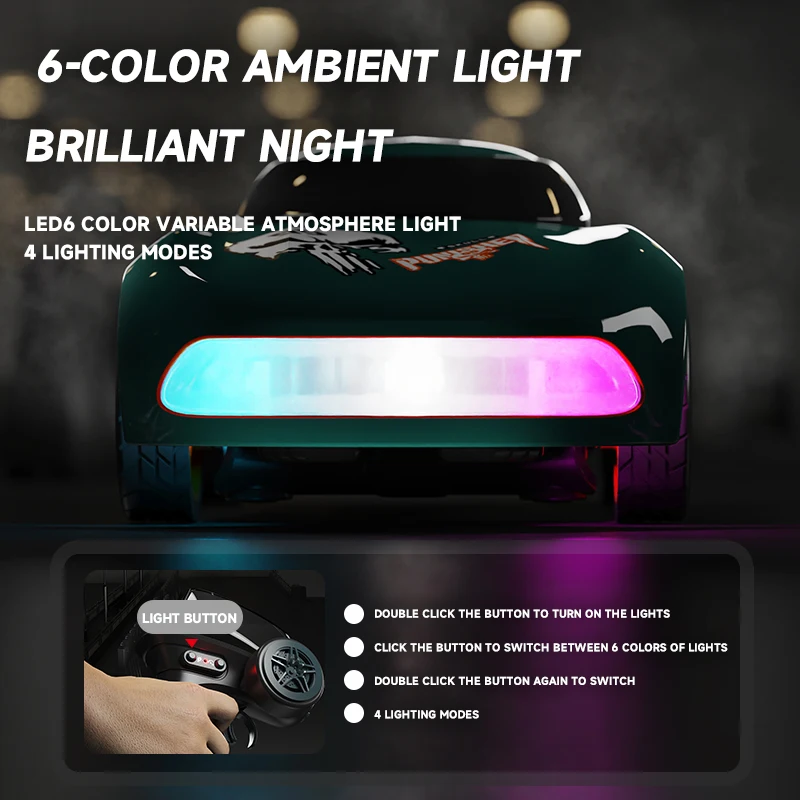 سيارة صغيرة RC الانجراف 4WD عالية السرعة للتحكم عن بعد لعبة كهربائية مع أضواء LED على الطرق الوعرة سباق السيارات للأطفال الأولاد والبنات هدية