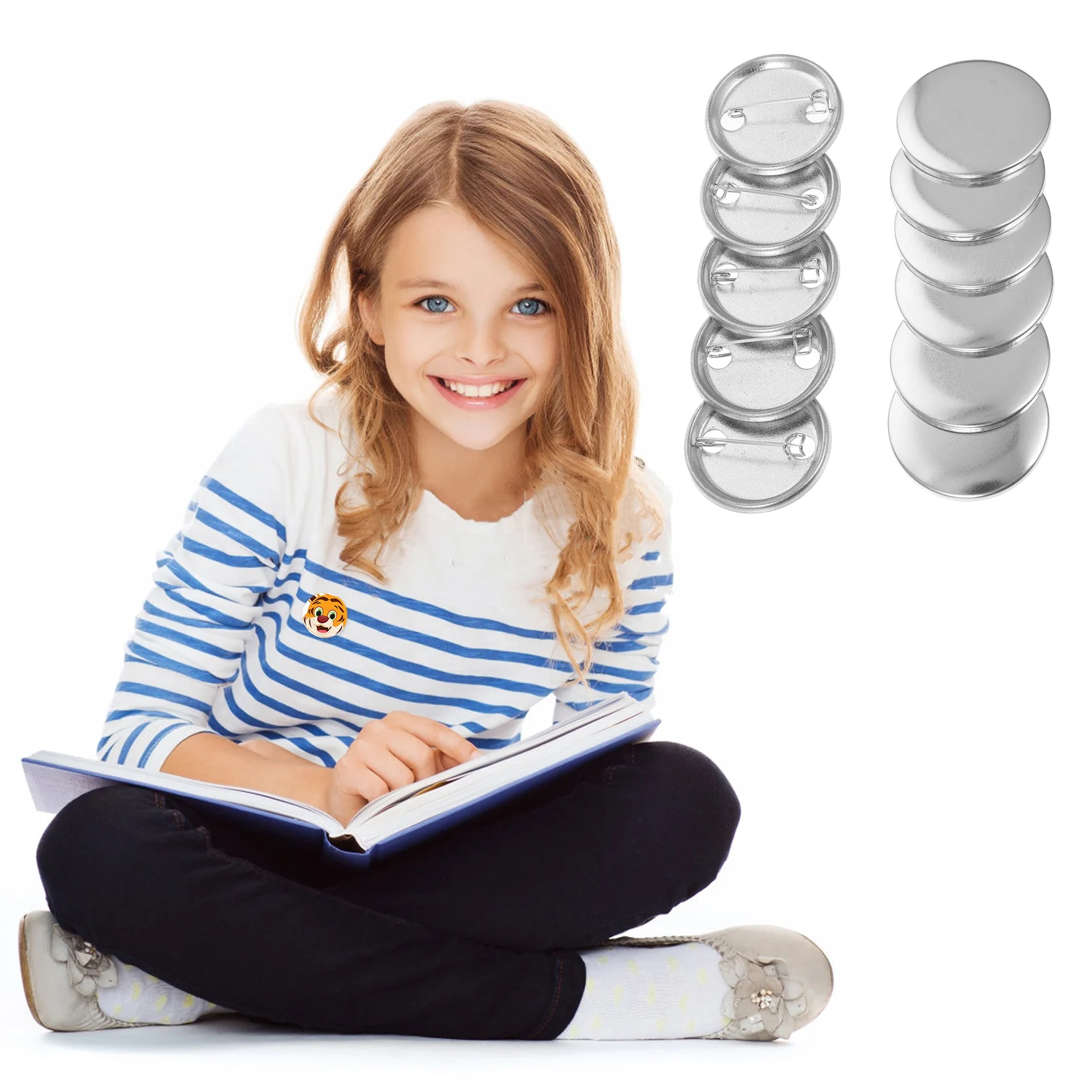 

100 наборов металлических оснований для значков, пуговиц и эмблем, заготовки из жести для самостоятельного изготовления, для индивидуальных подарков, сувениров и декораций