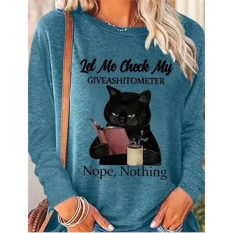 New long sleeved T-shirt for women elegant and fashionable style personalized street printed patterns women\'s T-shirt for autumn