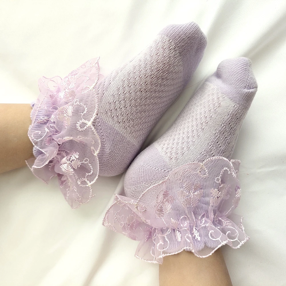 New Spring Children Socks Lace Ruffles Princess Girls Ankle Sock Kids Dance Sock For Party Cute Baby Frilly Socken