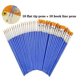 20pcs/set Painting Brushes For Painting Handcraft Arts And Craft For Artistic Multifunction Hook Line Painting Equipment