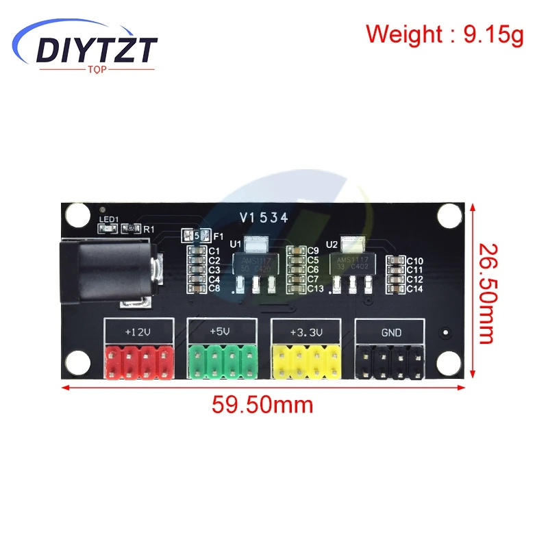 DIYTZT DC-DC 12 فولت إلى 3.3 فولت 5 فولت 12 فولت متعدد القنوات الناتج الجهد وحدة تحويل وحدة الطاقة