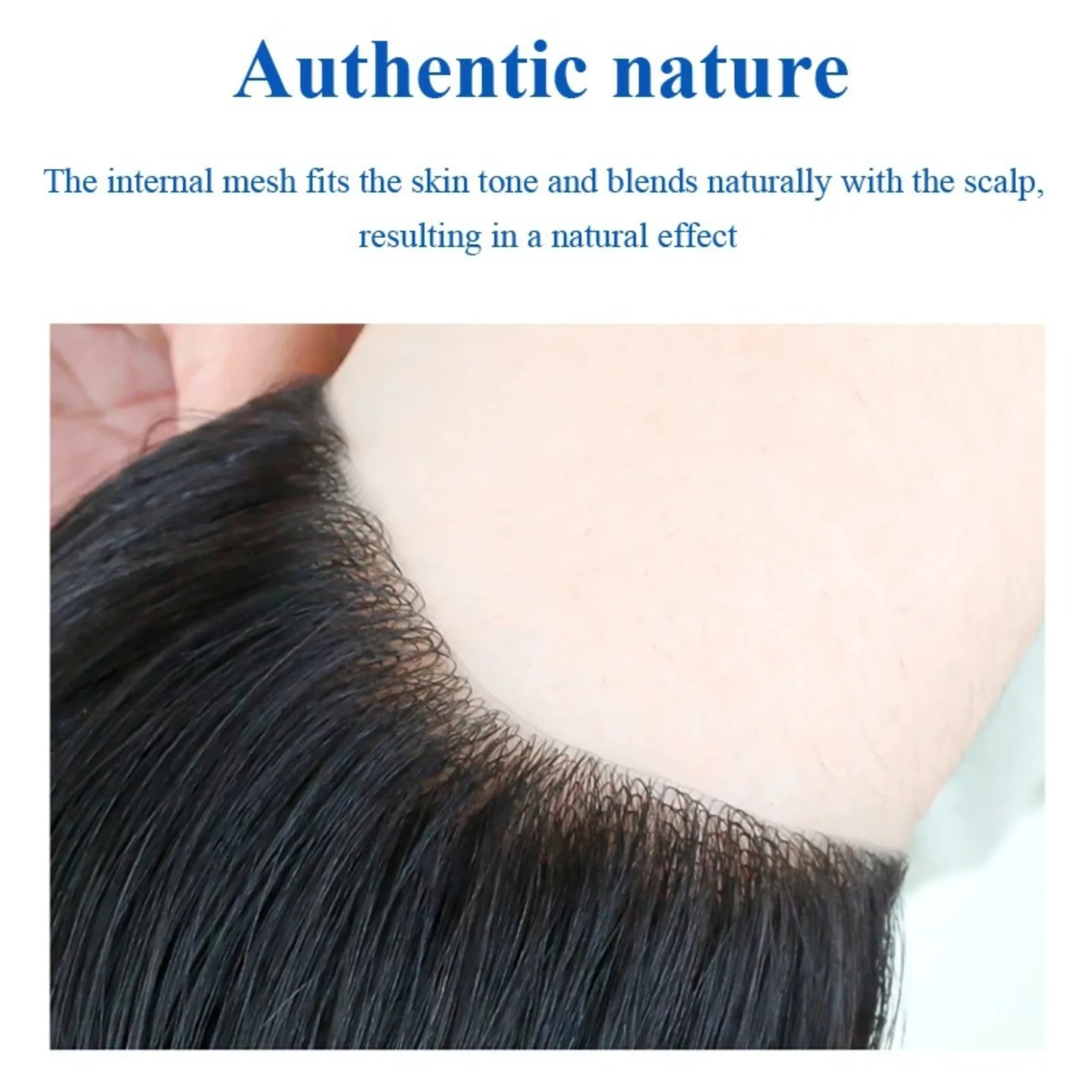 رقيقة الجلد الجبين هيربيسي للرجل وسيم الخامس شكل غير مرئية بولي Hairline شعري الشعر المستعار للذكور الشعر البشري البني لهدايا الكريسماس