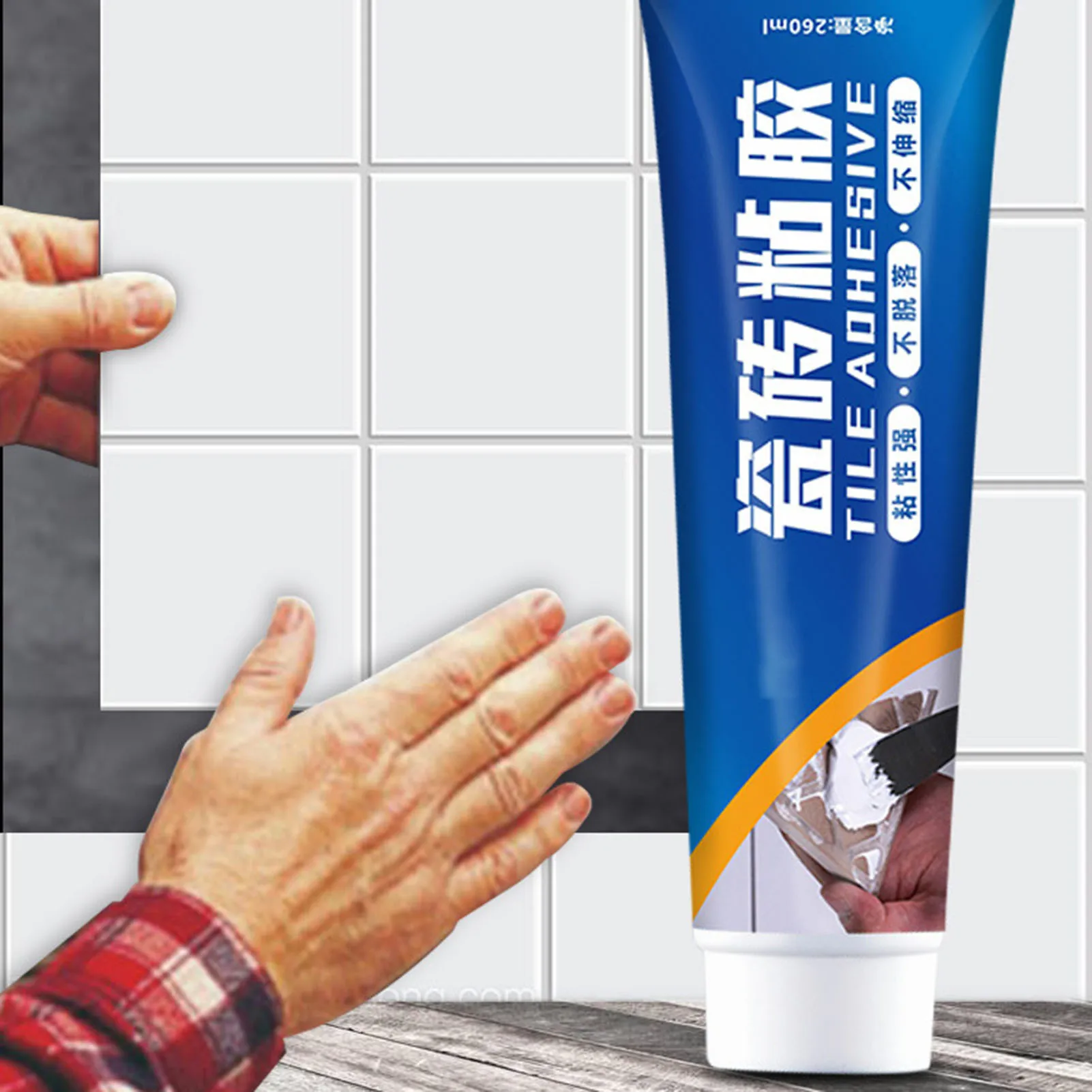 Ceramic Tile Hand Squeezing Glue Paste Easy to Operate Floor Tile Warping Hollow Glue for Tub Tile and Shower Wall Floor