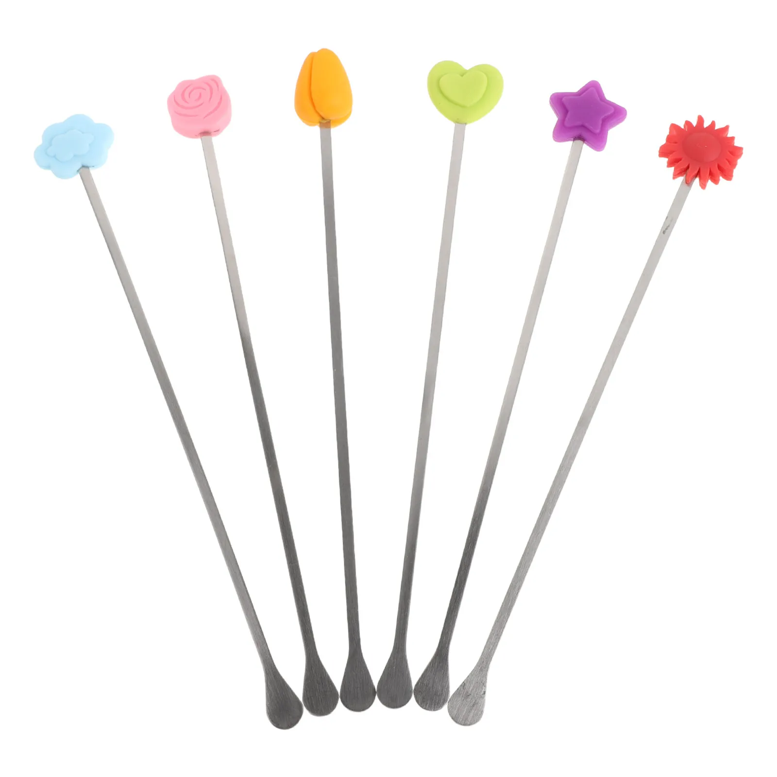 

6Pcs Formula Stirring Stick Stainless Steel Mixing Rod with Soft Silicone Protection Efficient Clump Free Stirring for Glass PP