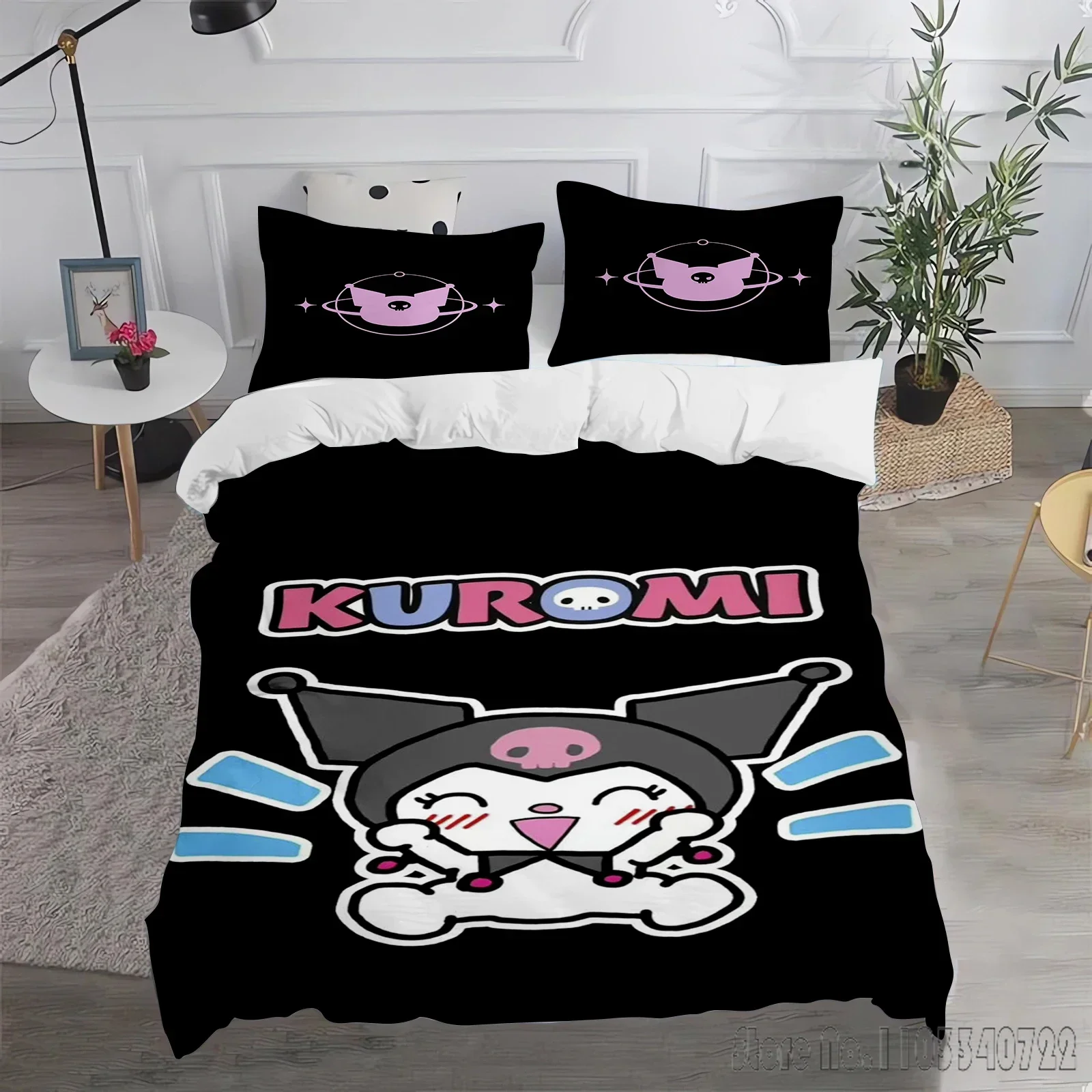 Admire Kuromi Cartoon· Love Child Duvet Cover Set HD Comforter Cover Bedclothes for Kids Bedding Sets Bedroom Decor