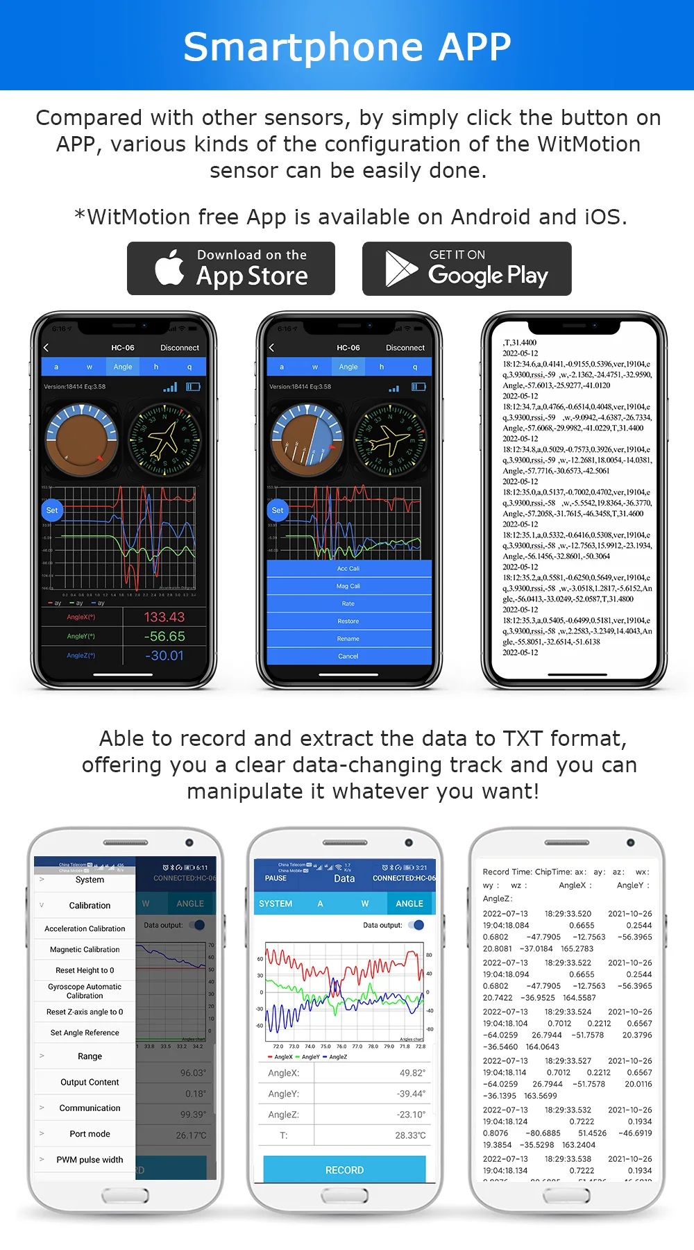 [Bluetooth 2.0 Accelerometer + 0.05deg Inclinometer] BWT61CL MPU6050 Gyroscope+Angle+Acceleration, High-precision IMU Sensor