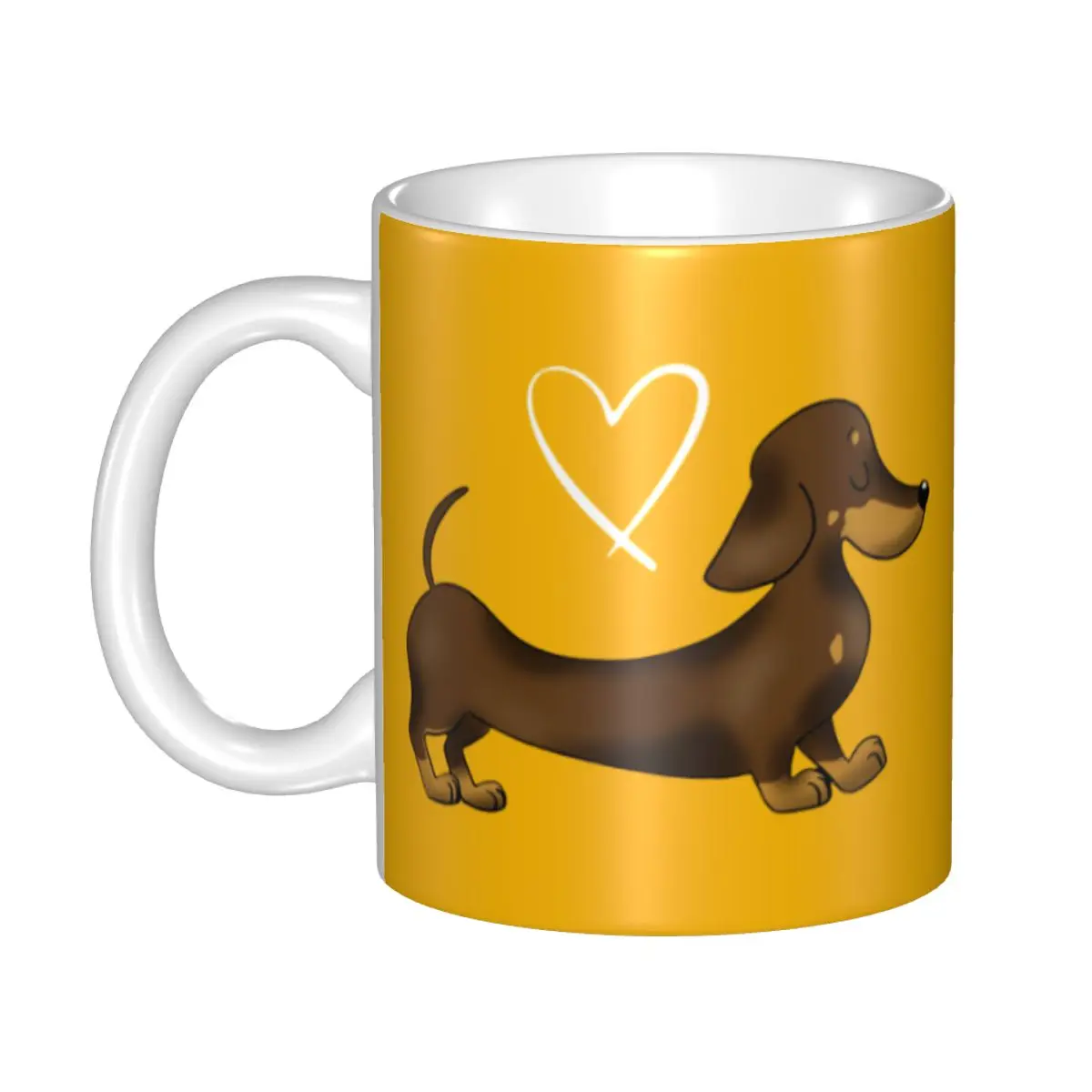

Dachshund Love Coffee Mugs DIY Custom Wiener Badger Sausage Dog Ceramic Mug Creative Present