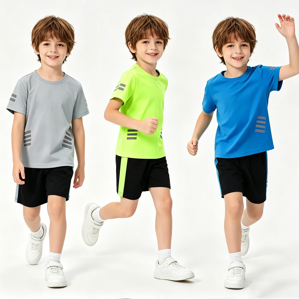 

Children Clothing Kids Tracksuits for Boys 5 to 6 7 8 9 10 11 12 Years Summer Boy Sportswear Suit Short Sleeve Tshirt Shorts Set