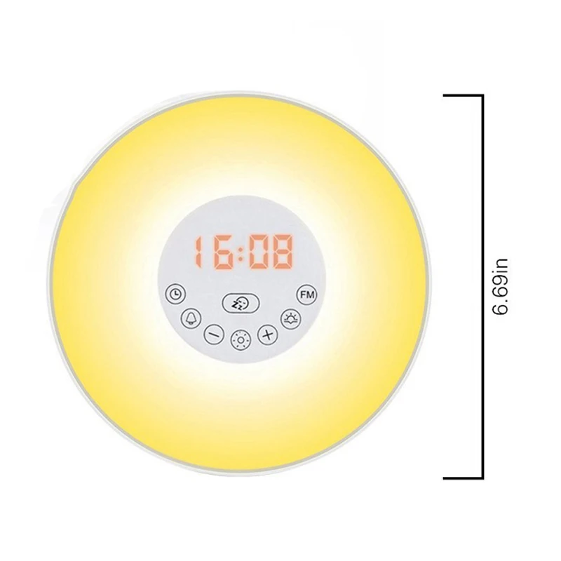 Touch Control Table Clocks with Smart Light Adjustment Alarm Clock Sunrise/Sunset Simulation Luminous Digital Clock with FM