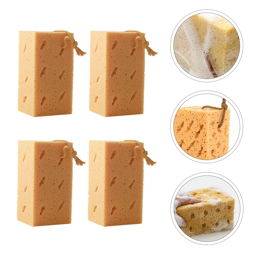 4 قطعة إسفنجة تنظيف السيارة عالية الامتصاص للماء سهلة التنظيف جافة متينة وآمنة للسيارات والشاحنات والدراجات النارية