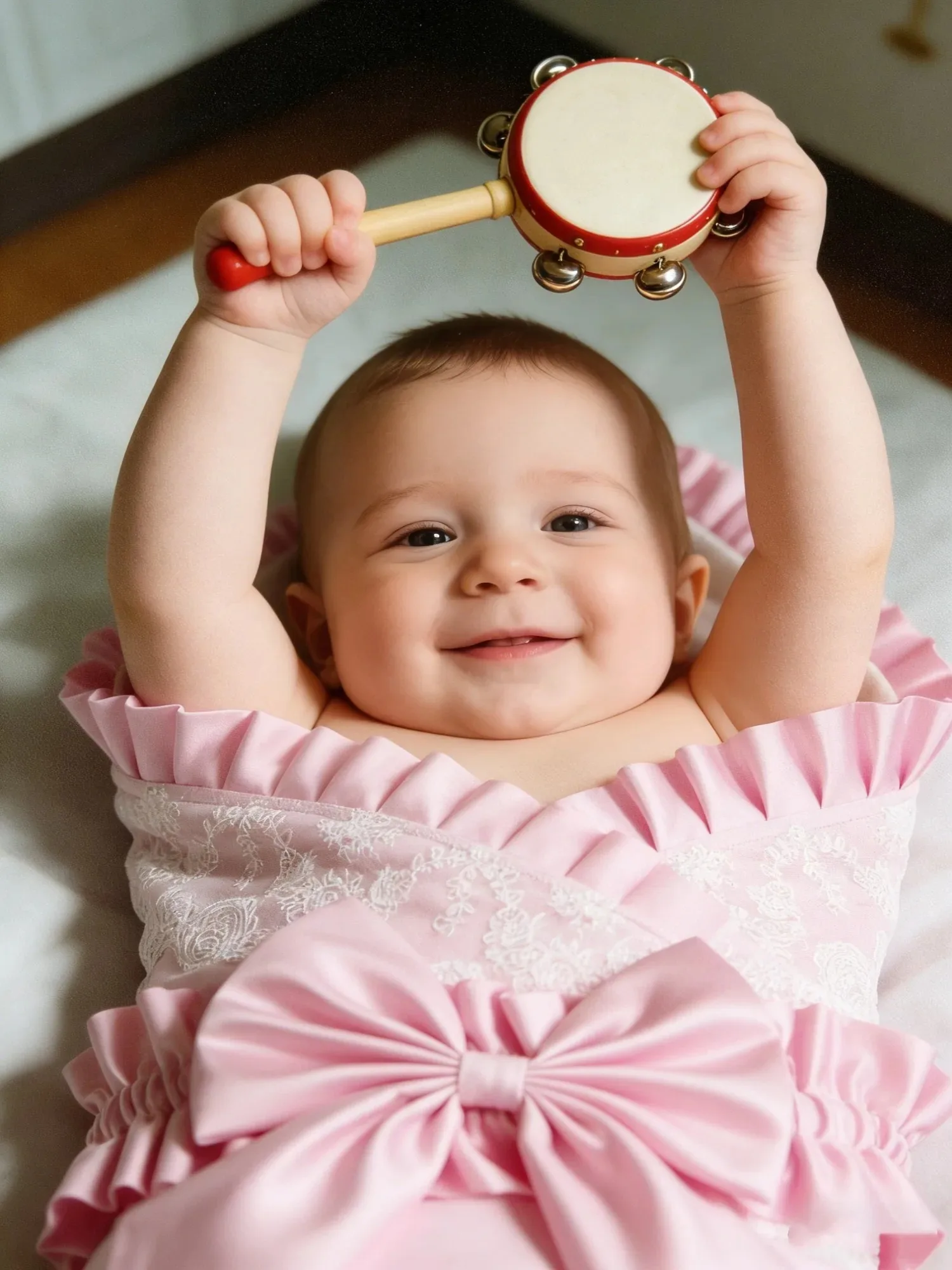 

Розовое атласное кружевное пеленальное одеяло для маленьких девочек с большим бантом — роскошная накидка с рюшами для новорожденных, мягкая ткань для пеленания в стиле принцессы