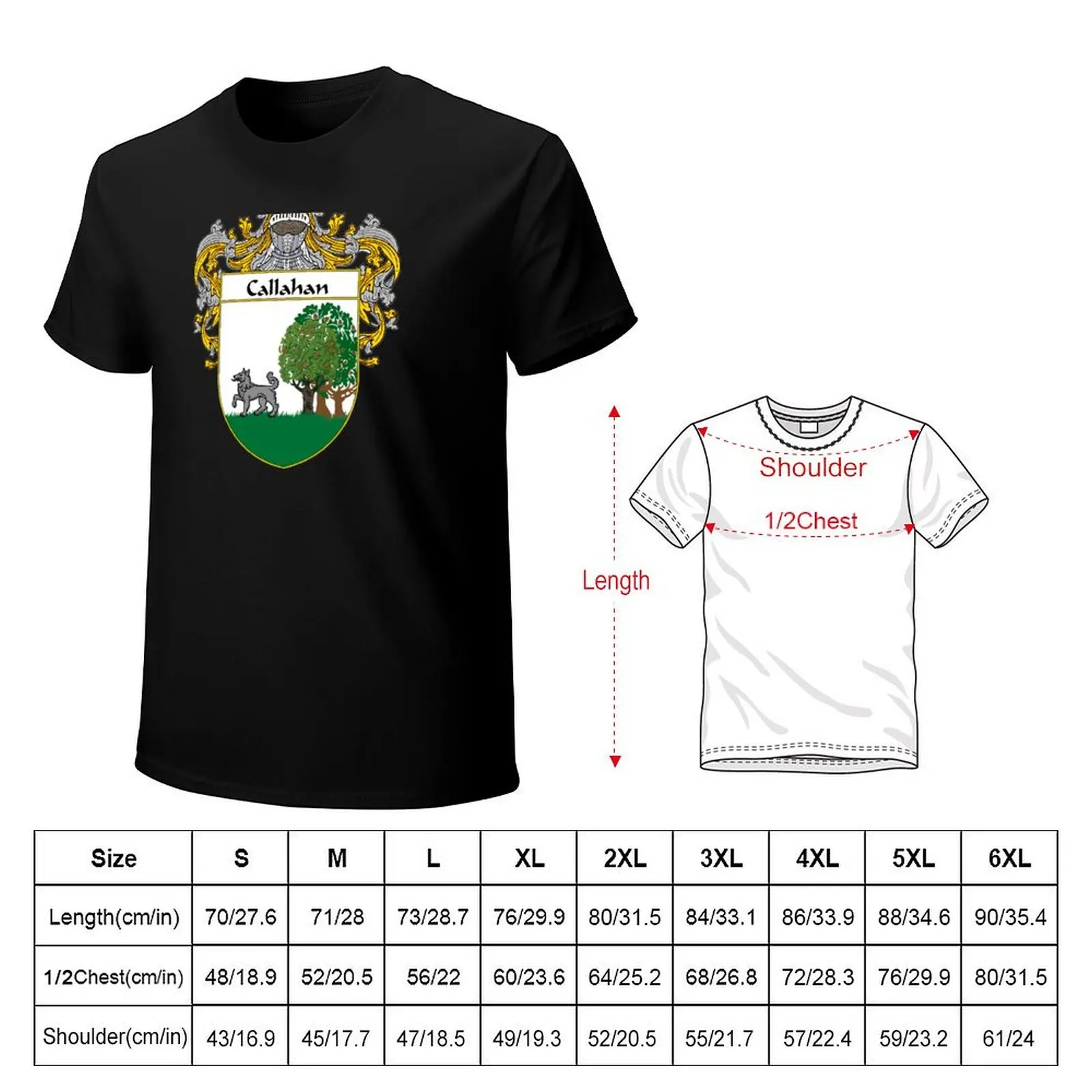 Callahan Coat of Arms/Family Crest T-Shirt Long Lasting Casual T-Shirt