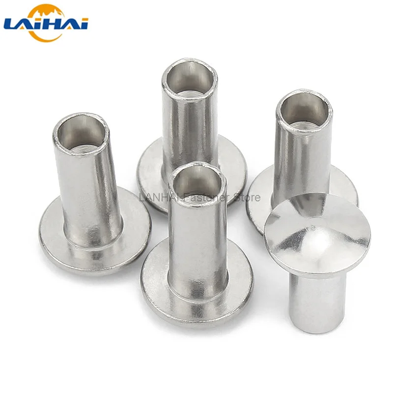 10/50pcs M2 M2.5 M3 M4 M5 M6 GB873 Aluminum Round Flat Truss Head Half Semi Hollow Shank Rivet Diameter 2-6mm length 3-30mm