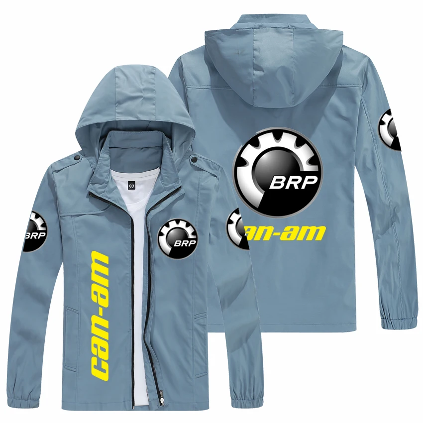 2023 spring and autumn men's CAN-AM logo Hooded Jacket popular print casual fashion loose rider jacket men's street Basebal