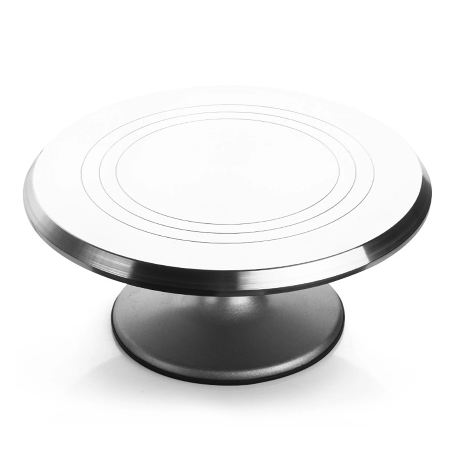 

Cake Stands Cake Decor Turntable Wedding Supplies 25.5*24*9cm Aluminum Bearings Cake Turntable Non-slip Silver