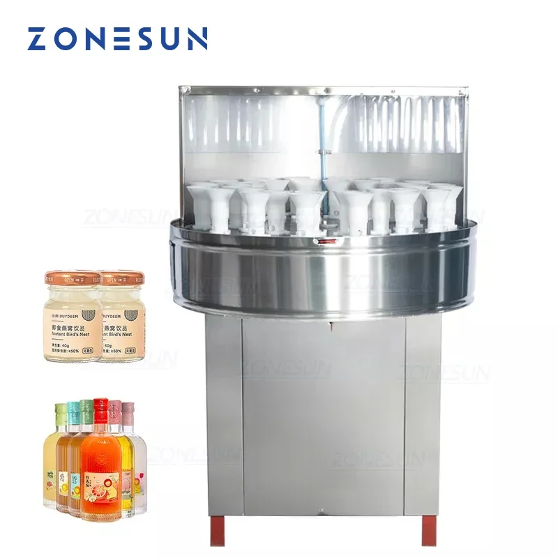 

ZONESUN ZS-WB32 Milk Rotary Wine Plastic Small Semi Automatic Pet Recycle Glass Bottle Washing Machine Packaging Machine