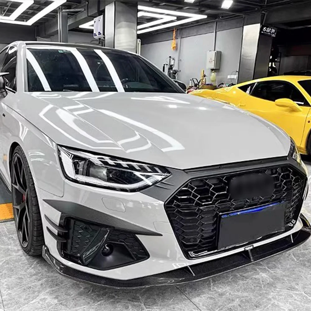 For Audi A4 S4 B9 TDI Sedan / Avant 2020 2021 2022 2023 Front Bumper Lip Side Spoiler Splitter Trim Car Styling