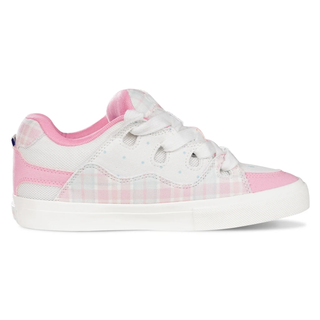 Ollieskate Plaid Rabbit Button Accent Bread Sneakers Unisex Low Top Trendy Casual Skateboard Shoes
