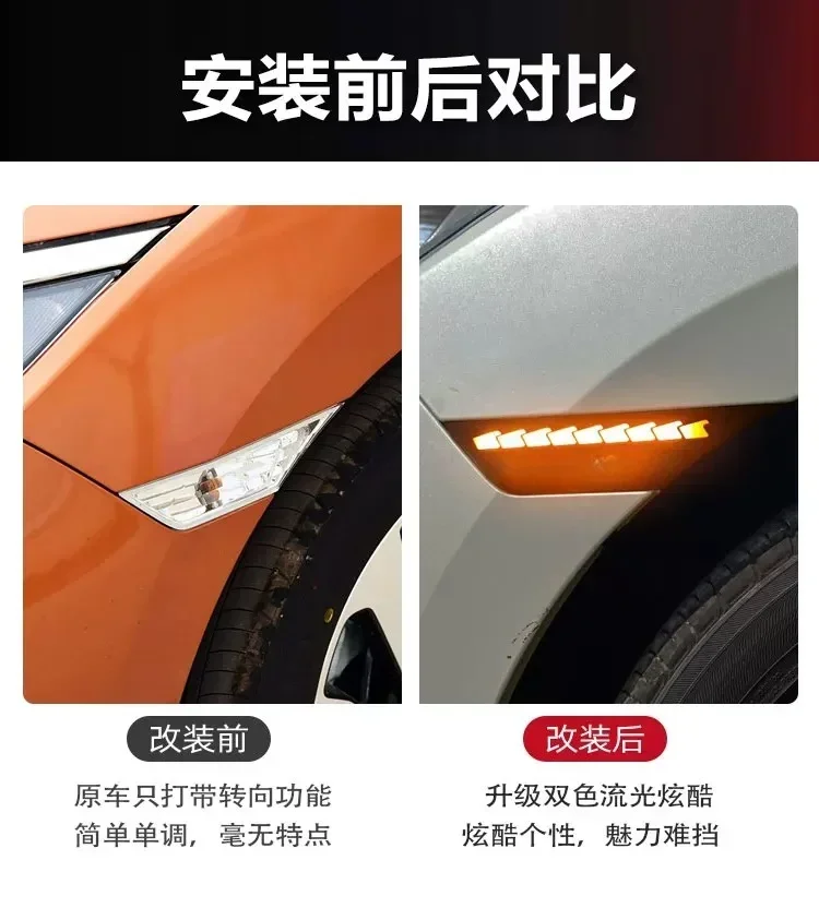 For Honda Civic 2016-2022 Car Led Fender Marker Leaf Board Light Dynamic Flowing Turn Signal Light Side Marker Accessories detail image 3