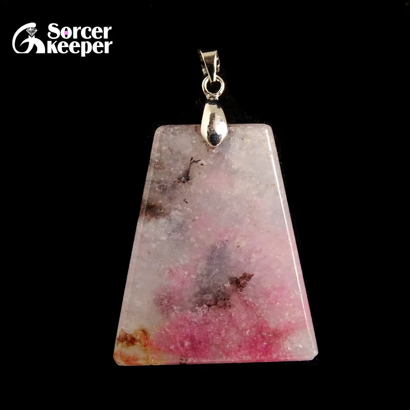 Natural Healing Stone Rhodonite  Pink Opal Nugget Pendant Beads  for DIY Women Men  Handmade Jewelry BH223