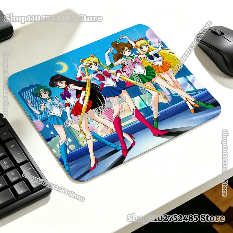 Cartoon Anime Sailor Moon Print Mouse Pad for Student Computer Accessories Office Supplies Game Table Mat Anti-slip Mousepad