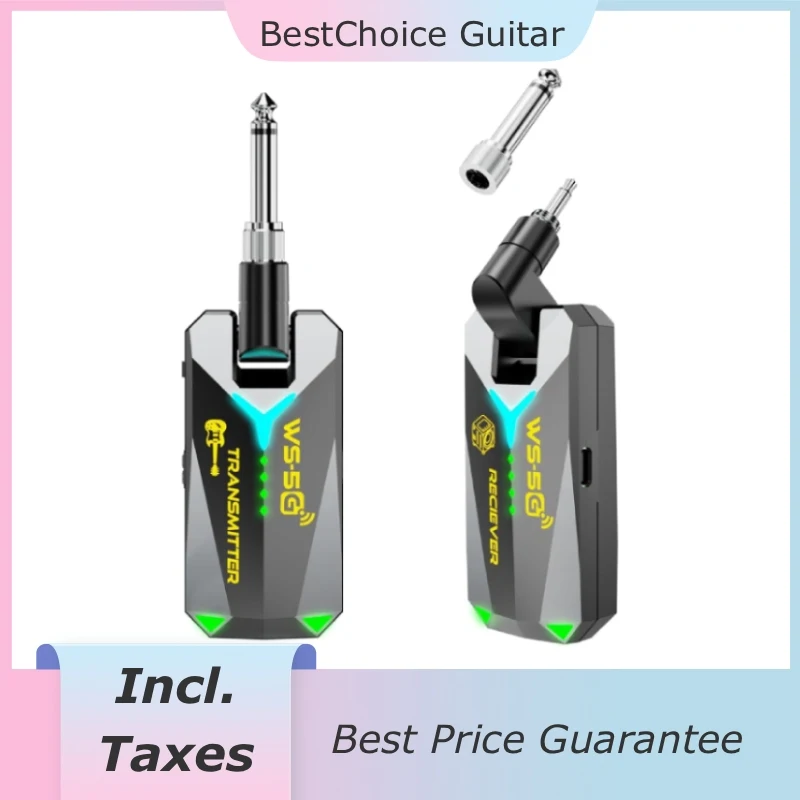 

[Incl. Taxes] 5.8GHz Wireless Guitar System Real-time Transmissio More Channels Transmitter Receiver for Electric Guitar Bass