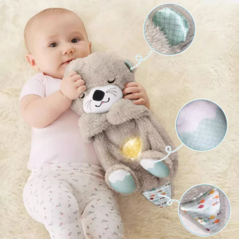 Breathing Otter Sleep Playmate Otter Musical Stuffed Baby Plush Toy Newborn Sensory Enlightenment Sleeping Otter Baby Gifts