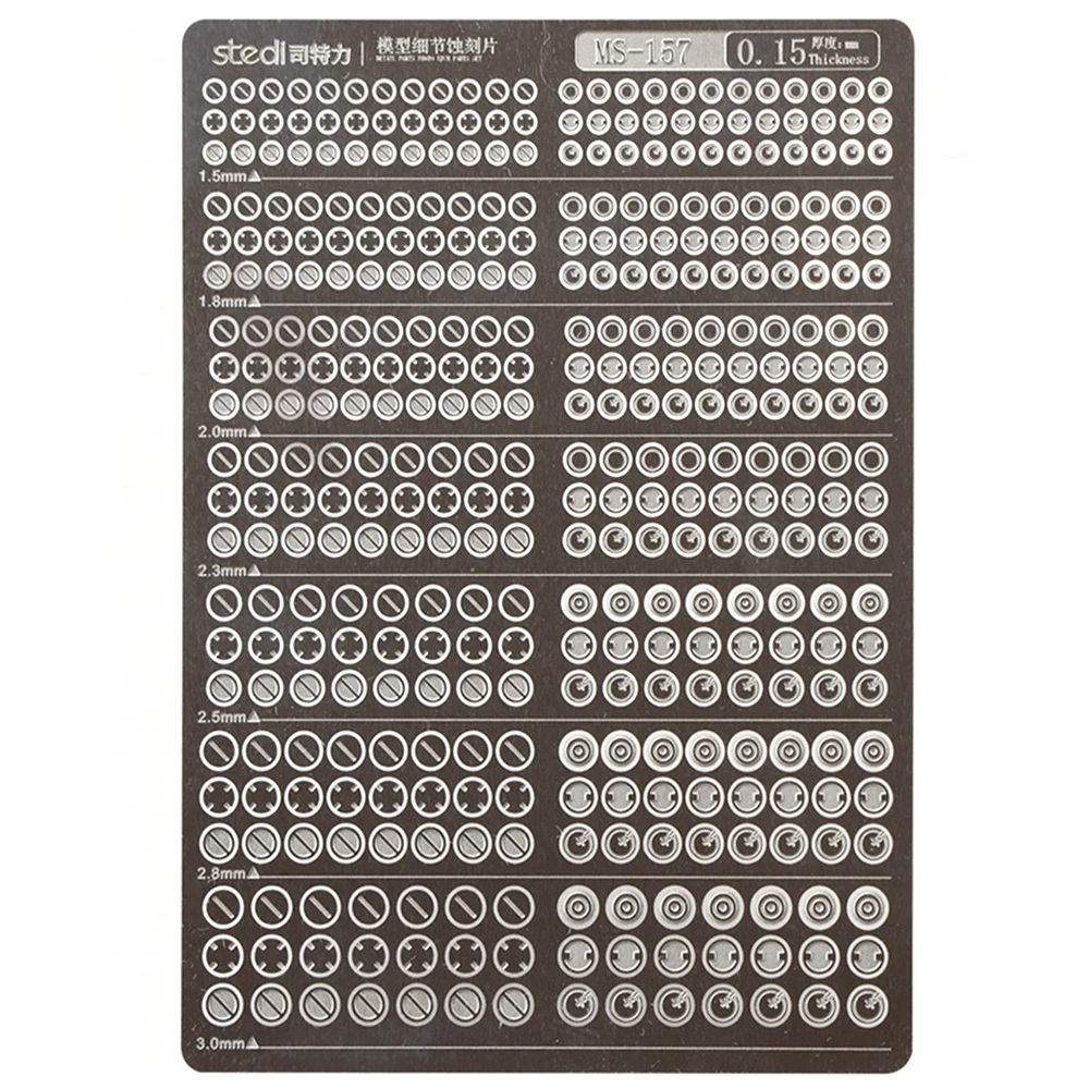 Model Photo Etched Detail Parts Round Groove Detailing Kit for MG 1/100 HG 1/144 Model Armor Screw Detail Add-on Part Etch Sheet