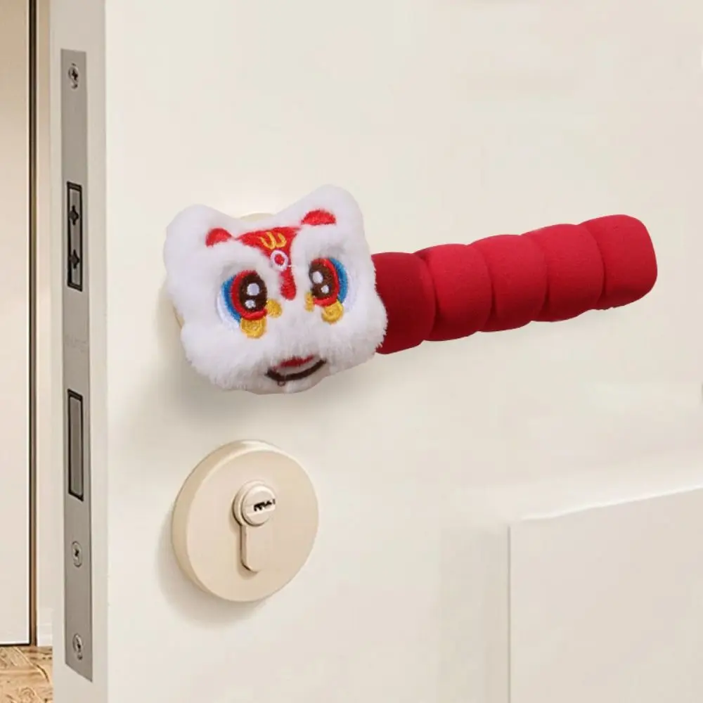 

2pcs/set Cartoon Door Doorknob Cover God of Wealth Thickened Door Handle Guard Door Handle Gloves Blessing