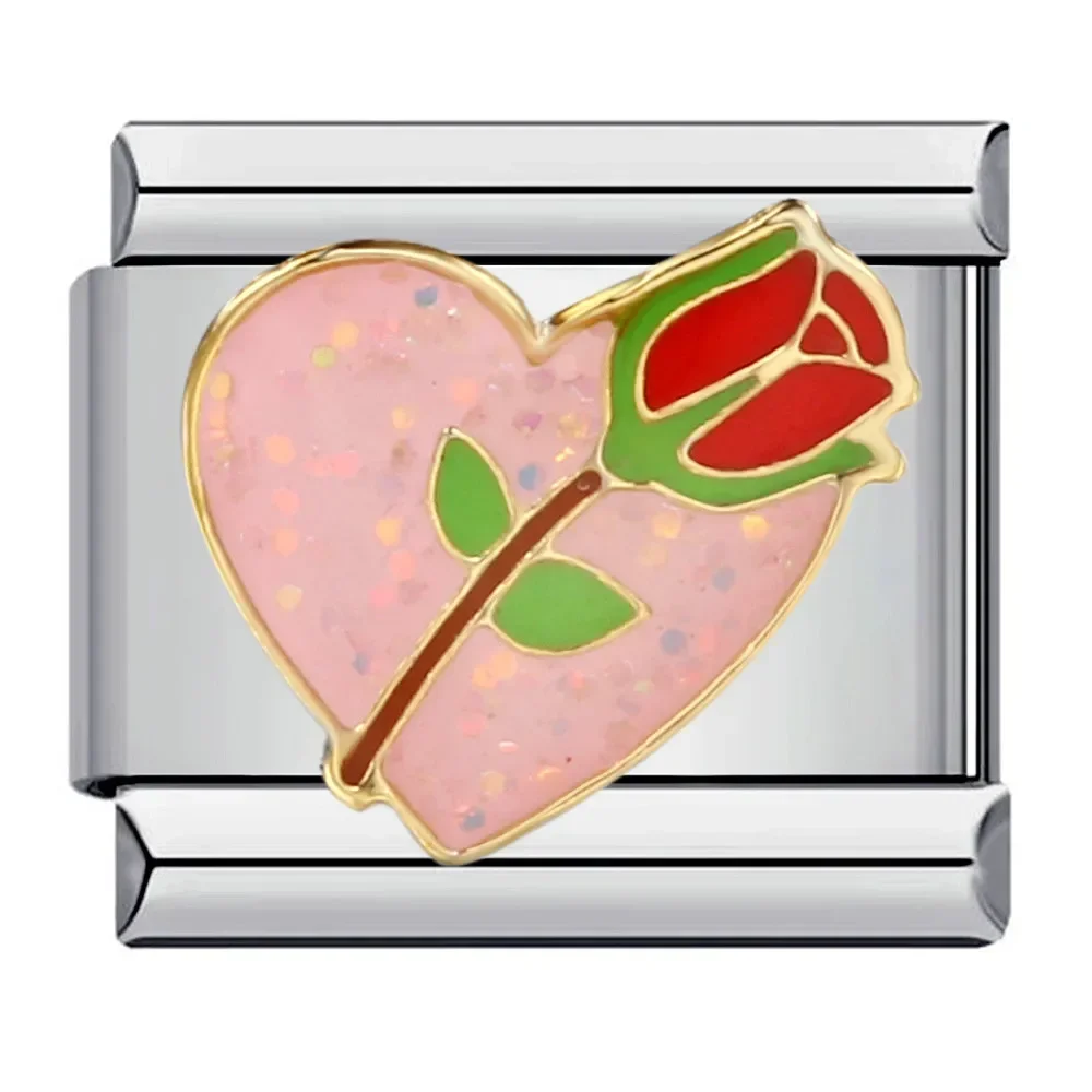 مجموعة الرسوم المتحركة زهرة النفط بالتنقيط وصلات سحرية إيطالية تناسب 9 مللي متر ملحق أساور استانليس ستيل لتقوم بها بنفسك صنع المجوهرات بالجملة #2