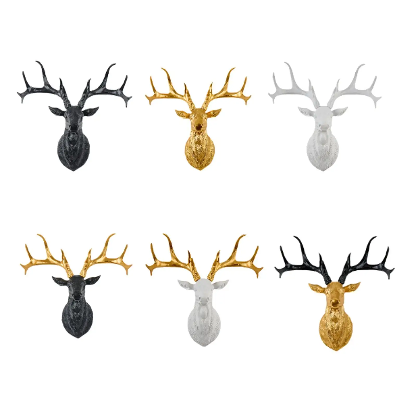 

Resin Deer Head Sculpture, Deer Head Wall Sculpture ,Animal Head Statue,Wall Mounted Animal Head Wall Art for Bar Farmhouse