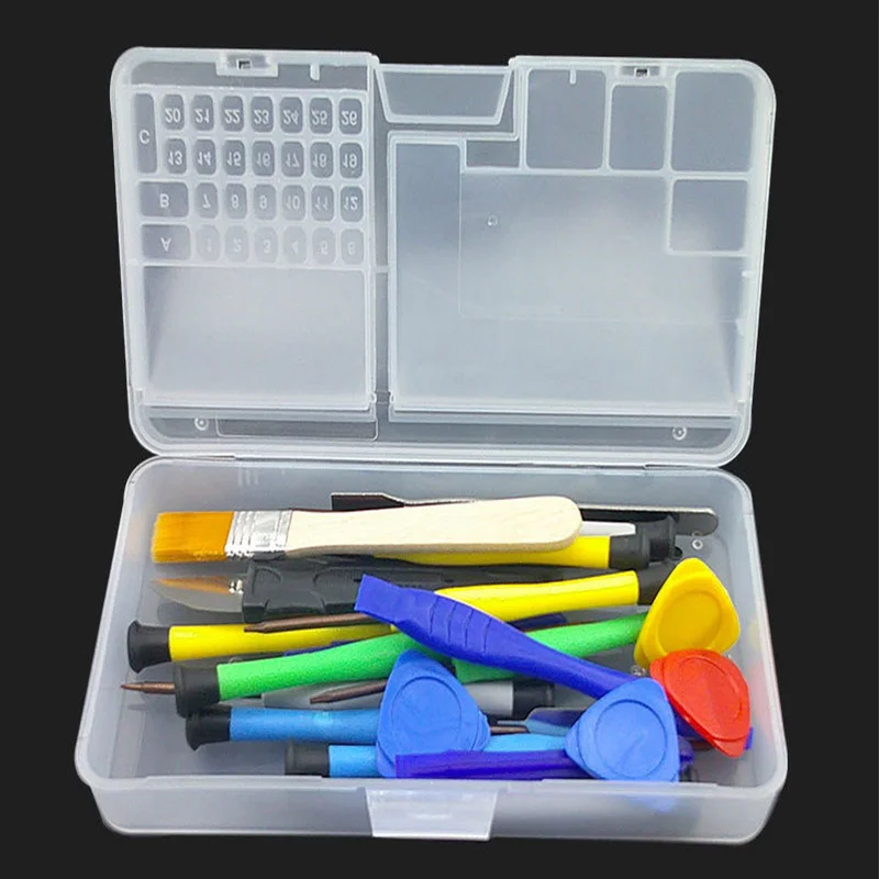 Double-layer Electronic Transparent Plastic Component Storage Box Screw Accessories  Phone Repair Motherboard IC Collector view 5