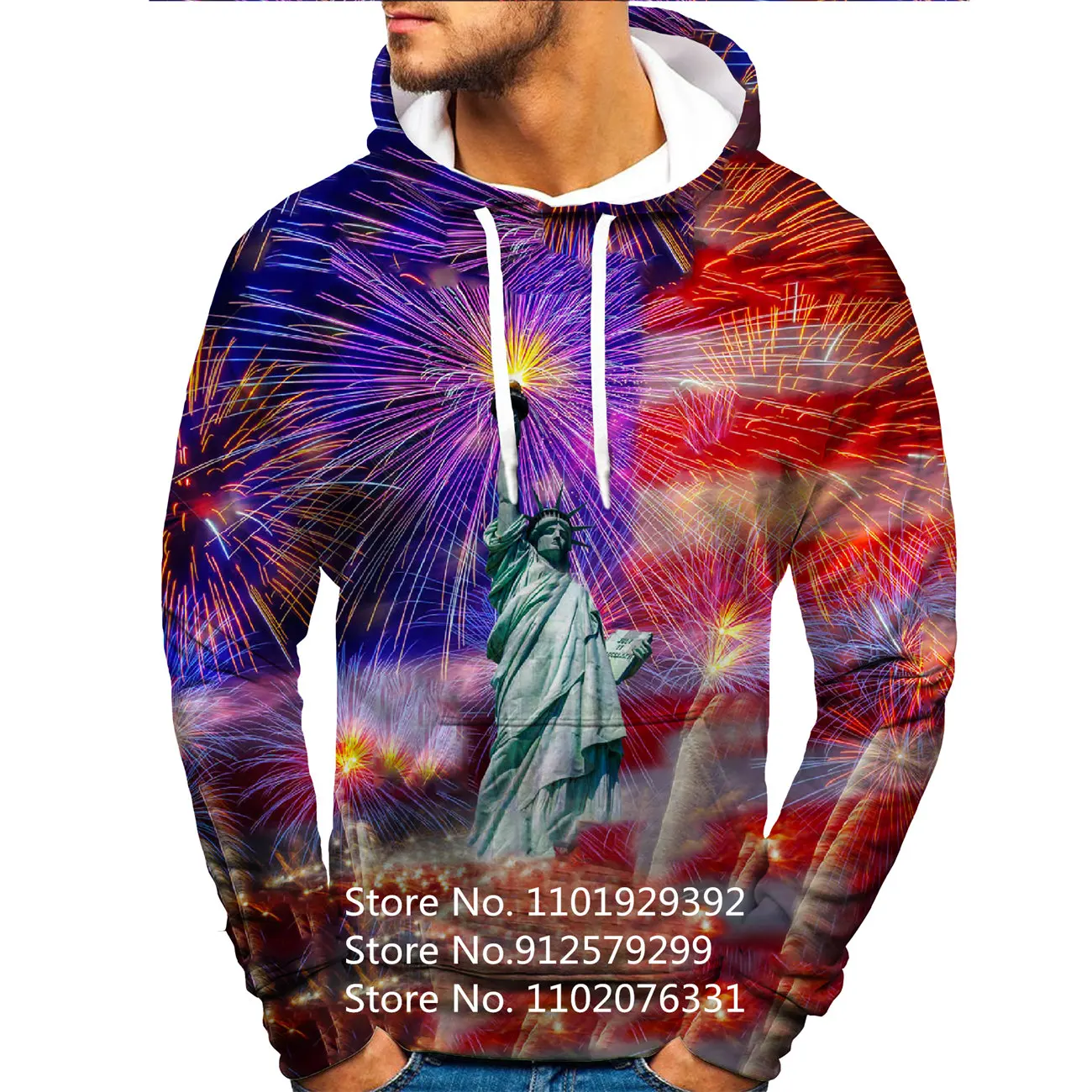 Statue of Liberty Hoodie Men/Women American Flag Printing Sweatshirts Funny Hoodie Harajuku Pullover Cool Shirts