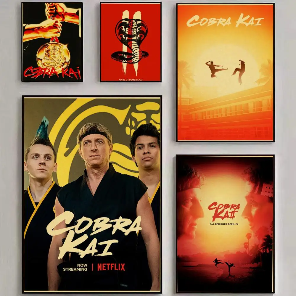 Póster de la serie de televisión vintage Cobra Kai, arte impreso para pared, adecuado para sala de estar, dormitorio, bar, salón, decoración del hogar, regalo