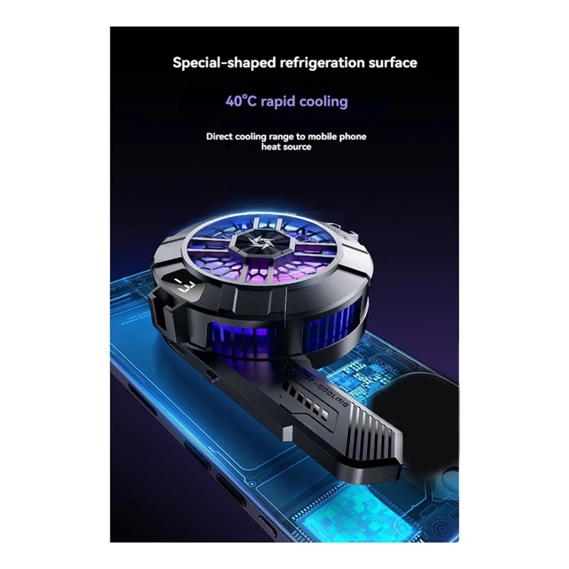 SL33 Mobile Phone Cooling Fan, Semiconductor Magnetic/Back-Clip Game Cool Heat Sink for IOS & Android-A13G