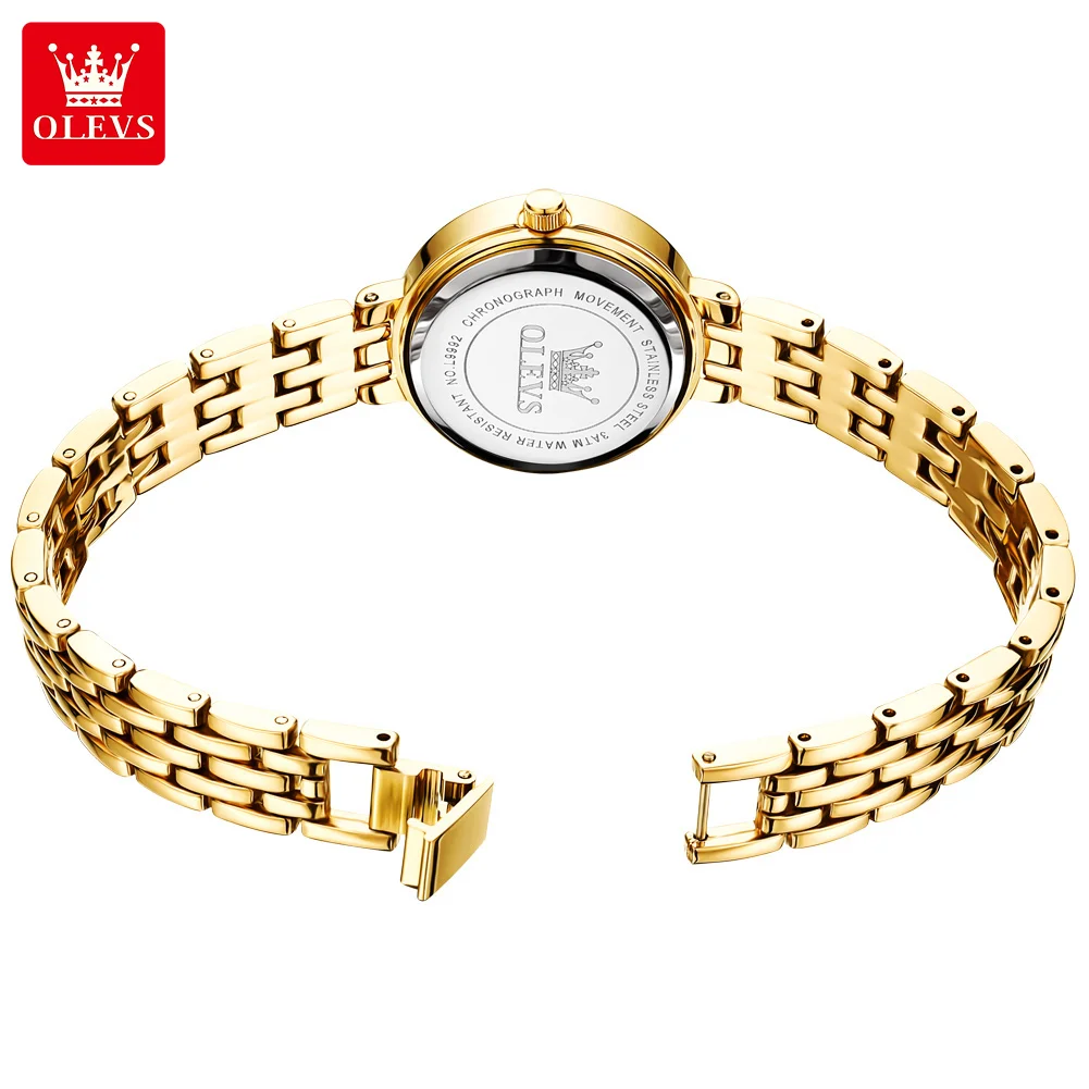 OLEVS Original Fashion Quartz Watch for Women Waterproof Ladies Wristwatch Stainless Steel Strap Bracelet Luxury Women's Watches