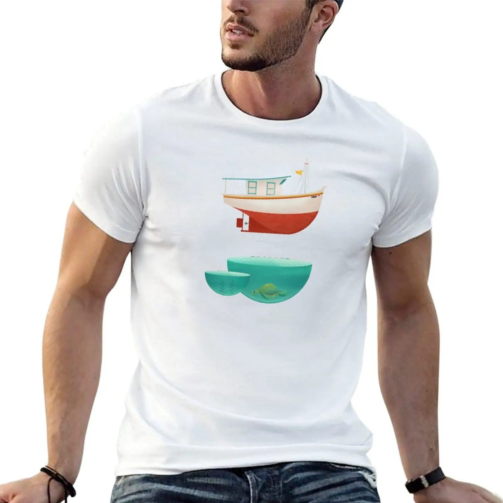 

Floating Boat T-Shirt t shirt man casual t shirts with prints T-Shirt