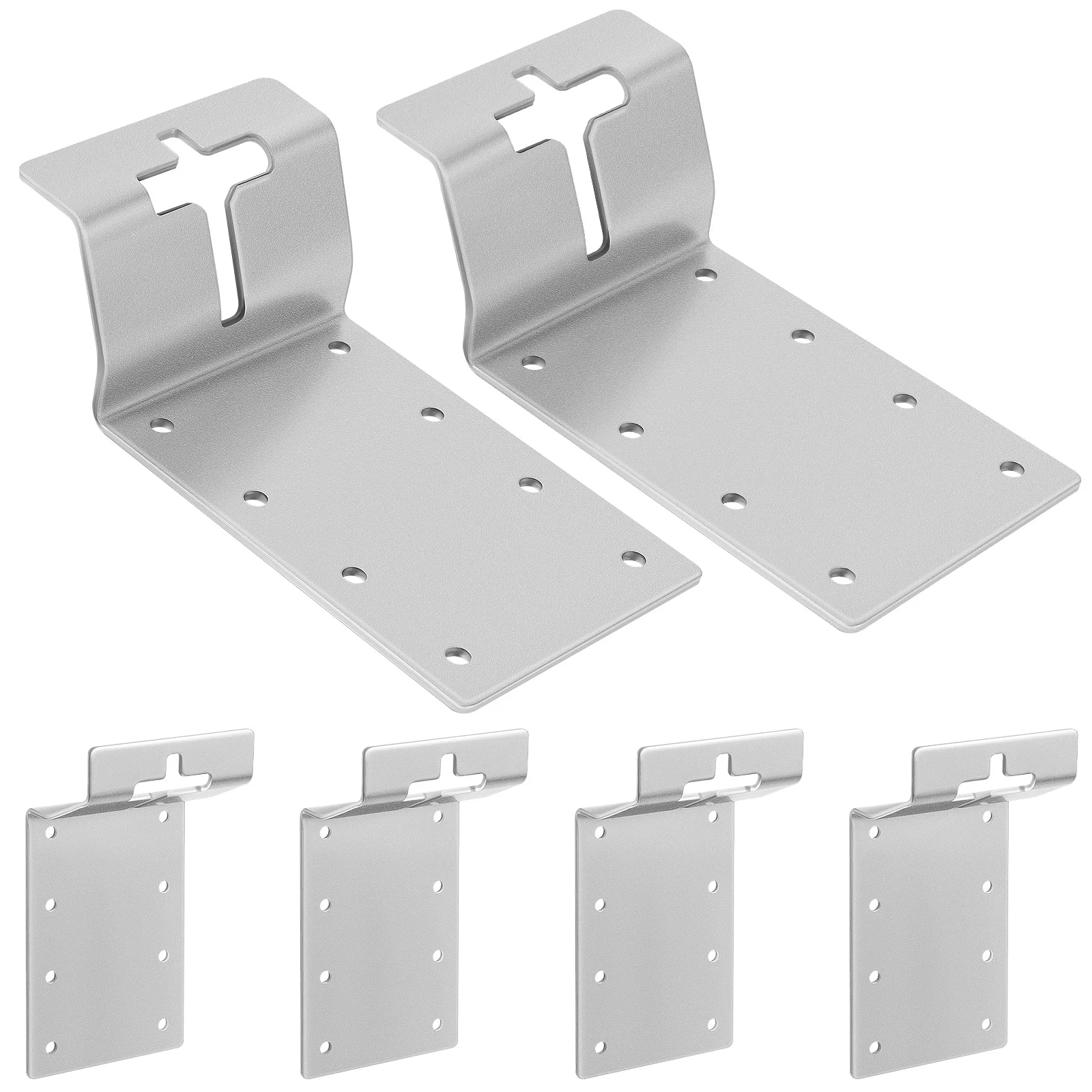 

6 pcs Column Bracket Sturdy T Shape Metal Brackets for Wood Fence Post Deck Railing Mailbox Mounting Durable Outdoor Indoor
