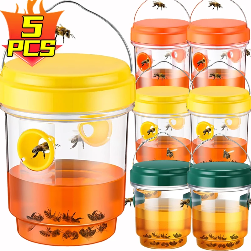 

Большие водонепроницаемые ловушки для ос и шершней, подвесные, для использования в помещении и на улице, многоразовые, для сада, от плодовых мушек, инструменты для борьбы с вредителями