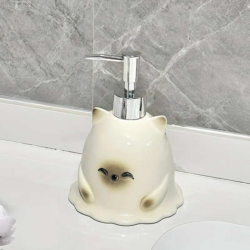 

AT43-Accessory For Shampoo For Shaver Gel,Hand Soap Lotion Dispenser-Siamese Cat Design For Modern Bathrooms