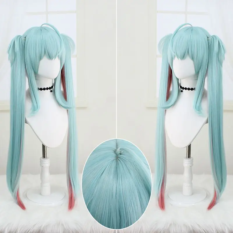 New Anime periphery Hatsune Miku cosplay wig double ponytail simulation head boys and girls cosplay accessories hobby collection