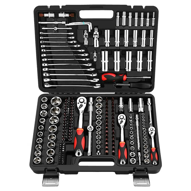 

GoodKing Srunv 216 pcs 1/2,1/4,3/8 chrome vanadium steel sturdy and durable herramientas tool set socket set