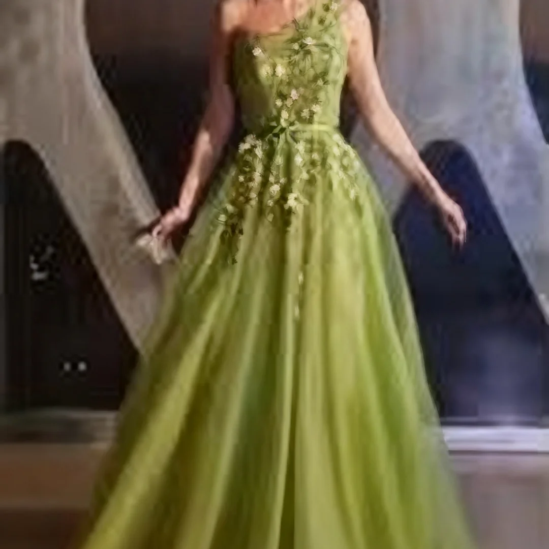 

Индивидуальные сетчатые зеленые вечерние платья, вечерние платья, платья для выпускного вечера на день рождения для женщин