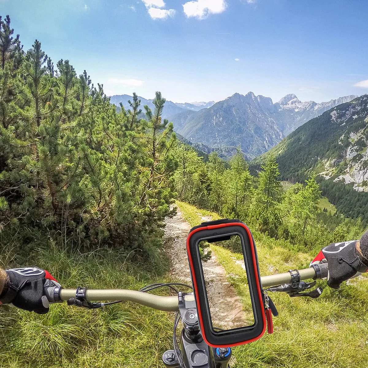 

Cycling Phone Mount Bag Waterproof Front Bike Pouch Shockproof Protection Simple Installation Fits All Smartphones Black Stylish