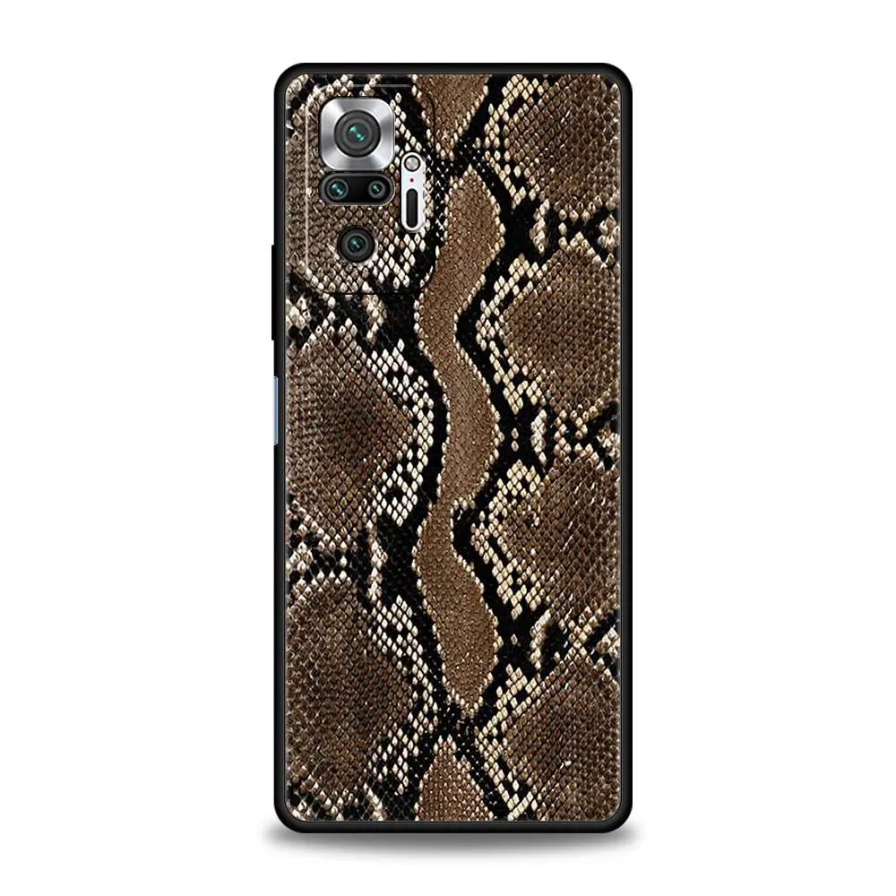 Pretty Luxury Snake skin Phone Case For Xiaomi Redmi Note 13 12 5G 11 10 Pro Plus 4G 9S 9 8 7 9T 13C 10C 9C 9A Silicone Cover